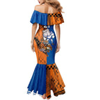 Custom Bulldogs and Tigers Family Matching Mermaid Dress and Hawaiian Shirt Rugby Mascot With Sporty Style