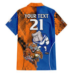 Custom Bulldogs and Tigers Family Matching Off The Shoulder Long Sleeve Dress and Hawaiian Shirt Rugby Mascot With Sporty Style