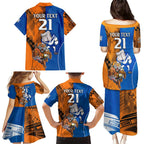 Custom Bulldogs and Tigers Family Matching Puletasi and Hawaiian Shirt Rugby Mascot With Sporty Style