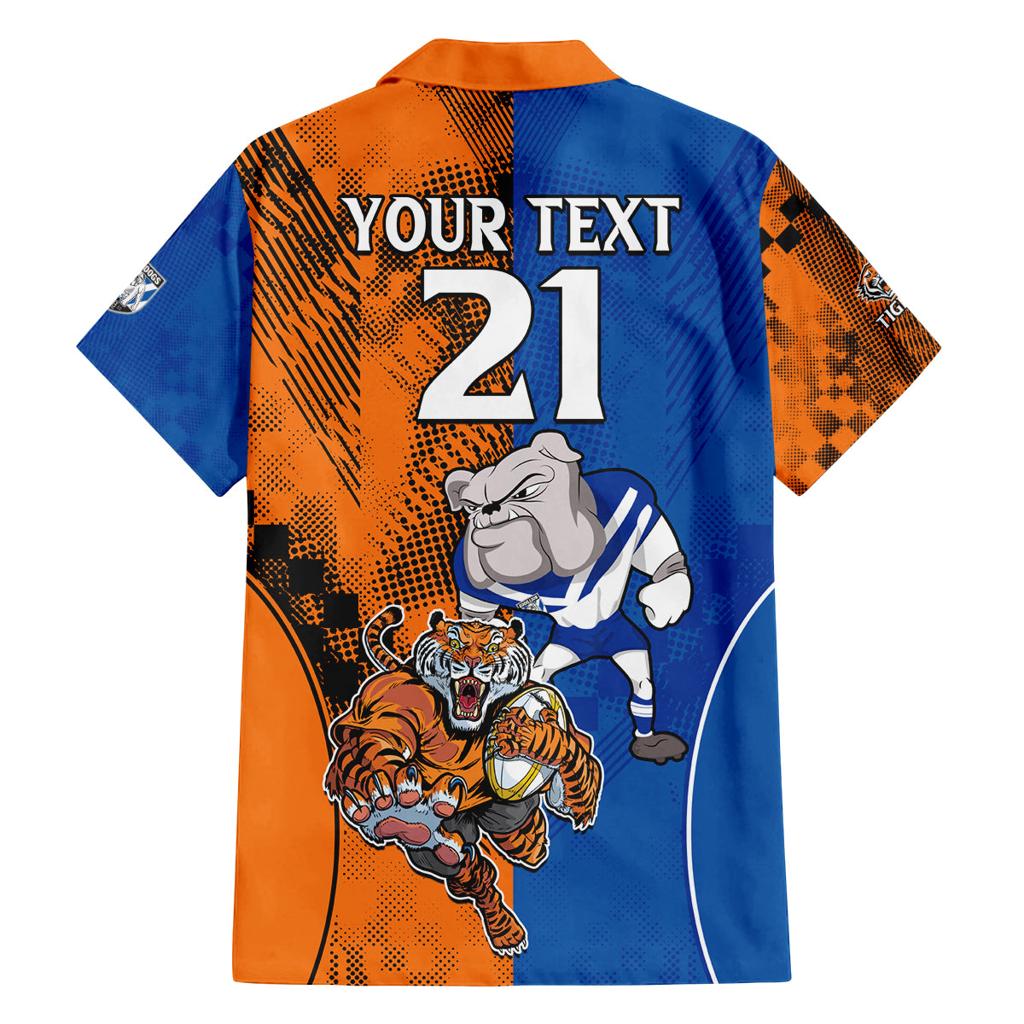 Custom Bulldogs and Tigers Family Matching Tank Maxi Dress and Hawaiian Shirt Rugby Mascot With Sporty Style