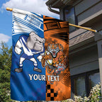 Custom Bulldogs and Tigers Garden Flag Rugby Mascot With Sporty Style
