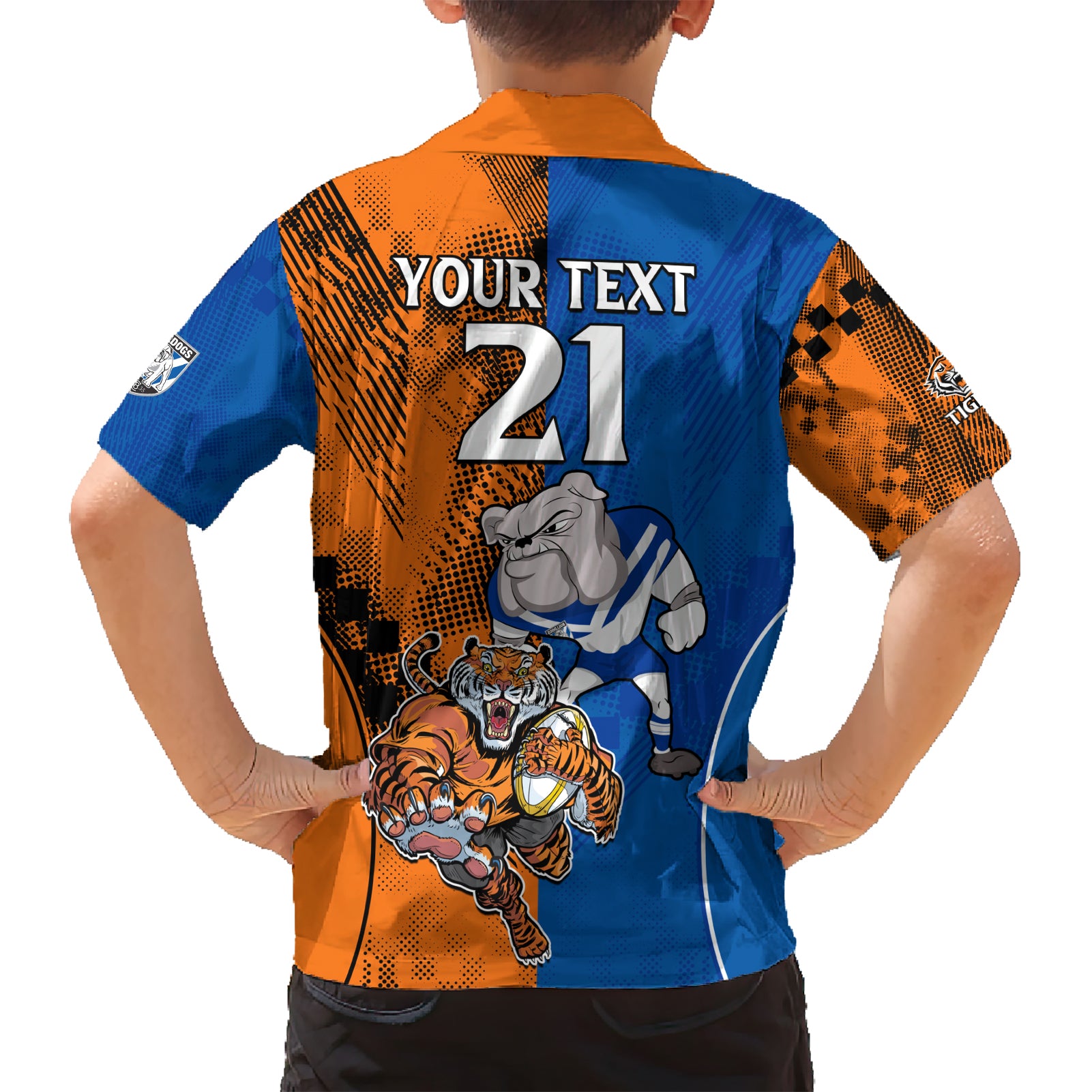 Custom Bulldogs and Tigers Hawaiian Shirt Rugby Mascot With Sporty Style