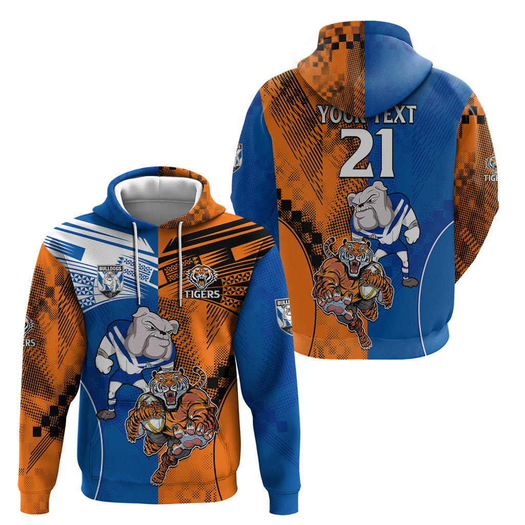 Custom Bulldogs and Tigers Hoodie Rugby Mascot With Sporty Style