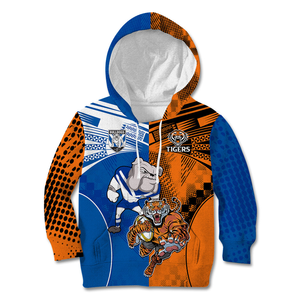Custom Bulldogs and Tigers Kid Hoodie Rugby Mascot With Sporty Style