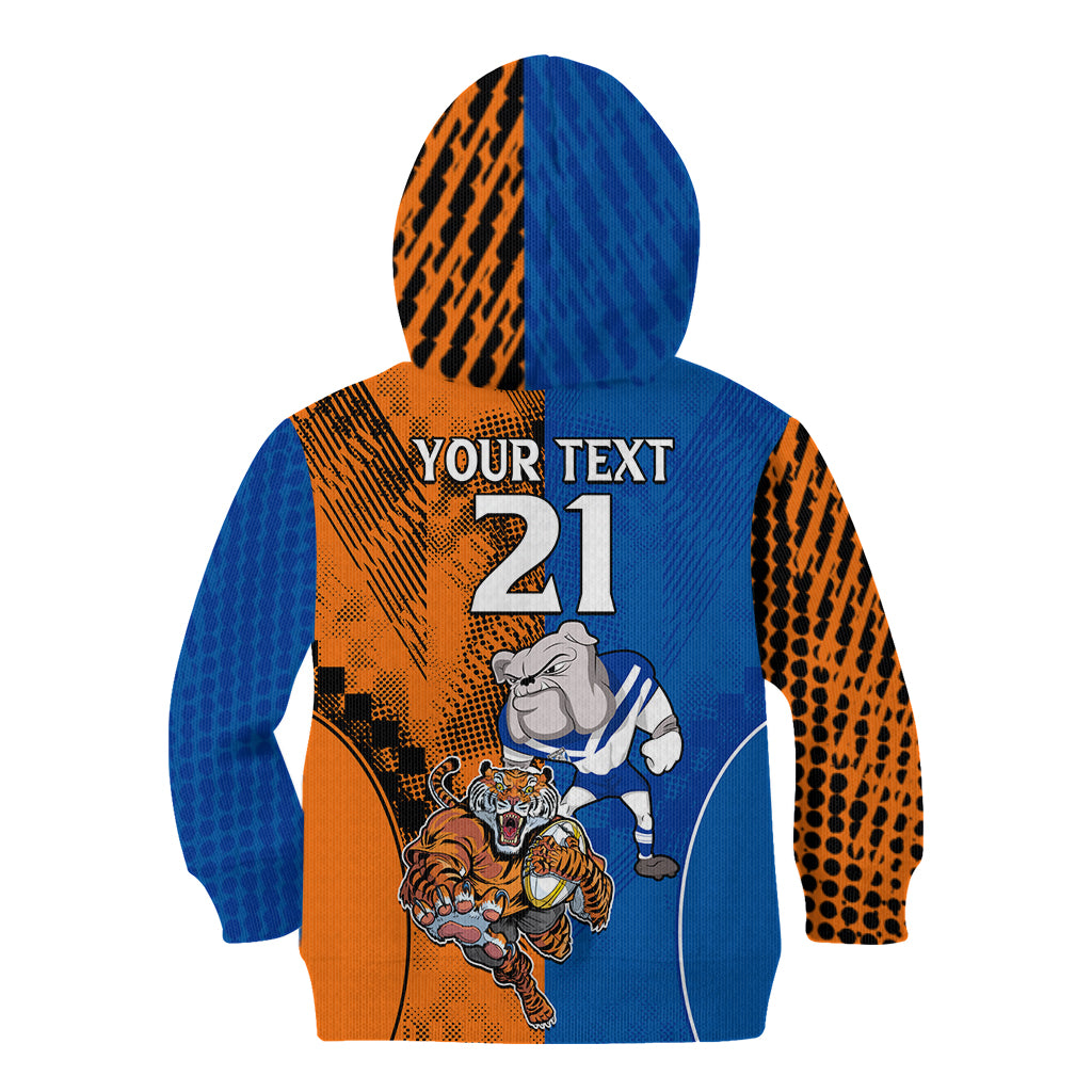Custom Bulldogs and Tigers Kid Hoodie Rugby Mascot With Sporty Style