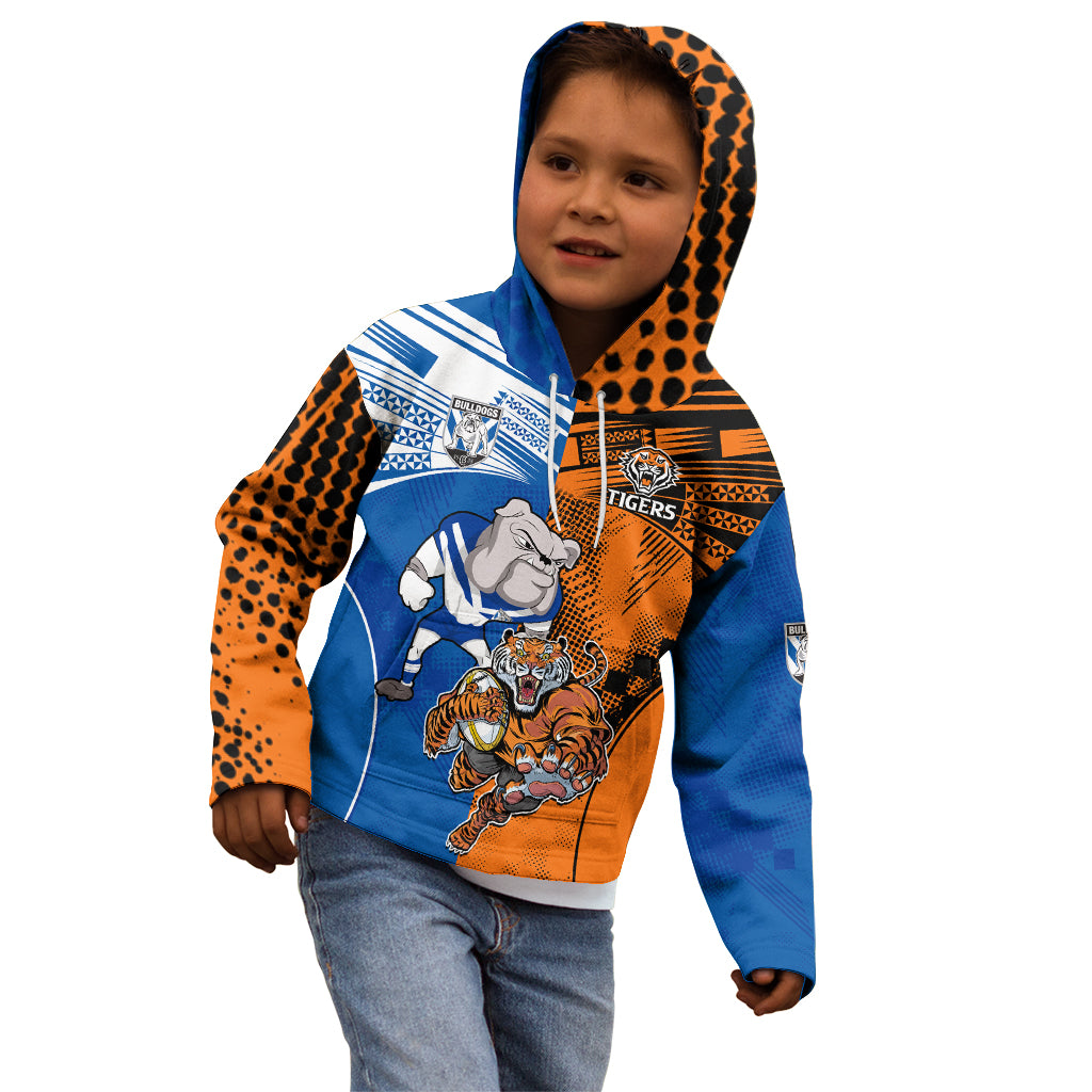 Custom Bulldogs and Tigers Kid Hoodie Rugby Mascot With Sporty Style