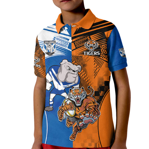 Custom Bulldogs and Tigers Kid Polo Shirt Rugby Mascot With Sporty Style