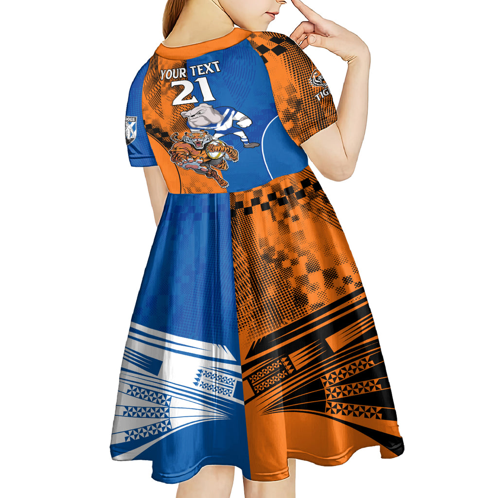 Custom Bulldogs and Tigers Kid Short Sleeve Dress Rugby Mascot With Sporty Style