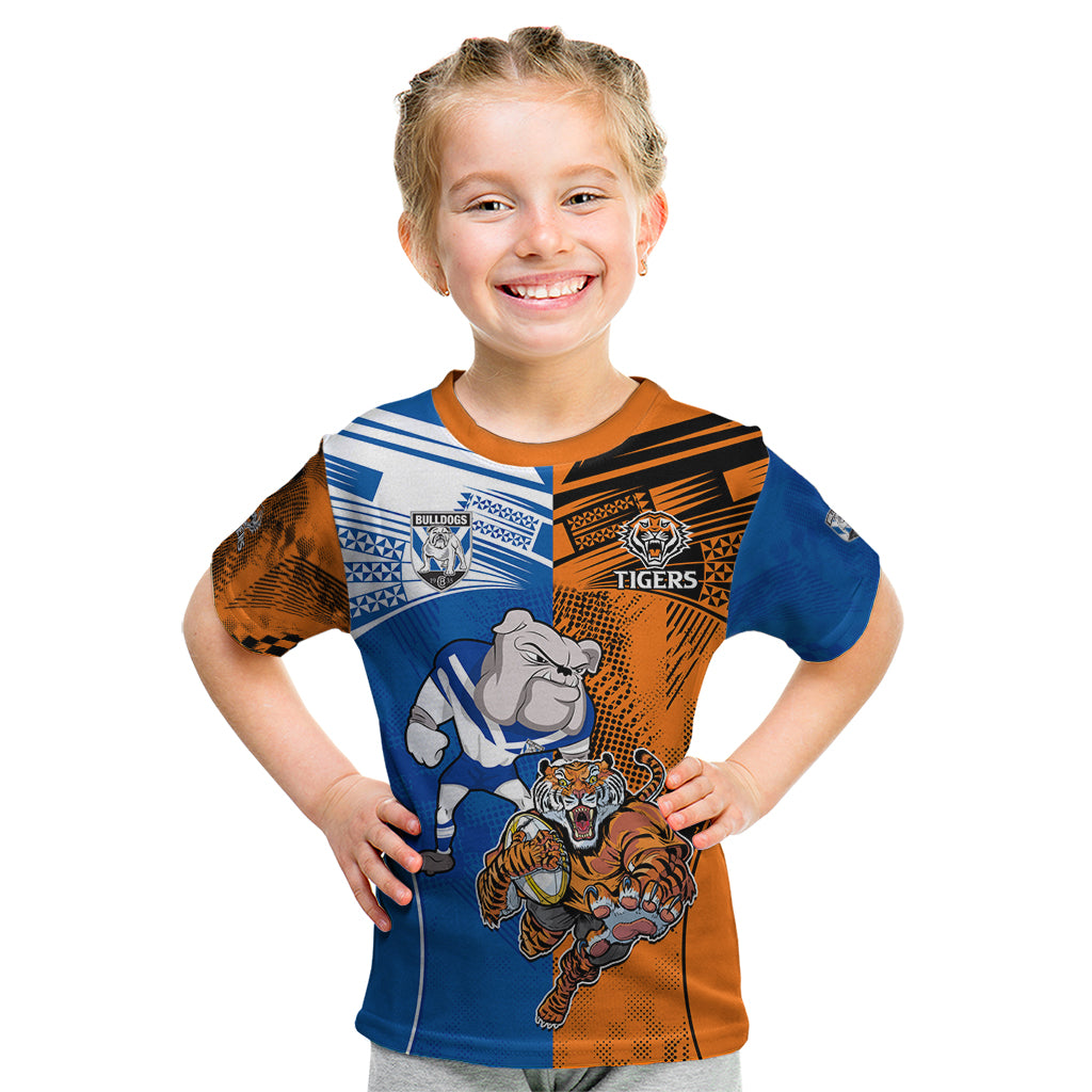 Custom Bulldogs and Tigers Kid T Shirt Rugby Mascot With Sporty Style