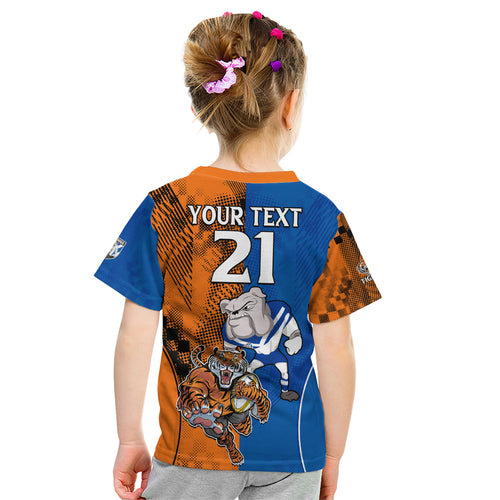 Custom Bulldogs and Tigers Kid T Shirt Rugby Mascot With Sporty Style