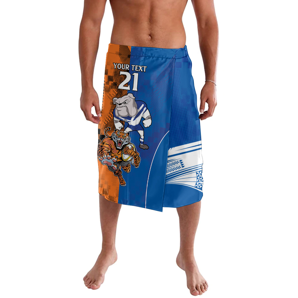 Custom Bulldogs and Tigers Lavalava Rugby Mascot With Sporty Style