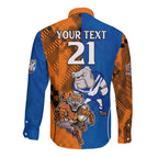 Custom Bulldogs and Tigers Long Sleeve Button Shirt Rugby Mascot With Sporty Style