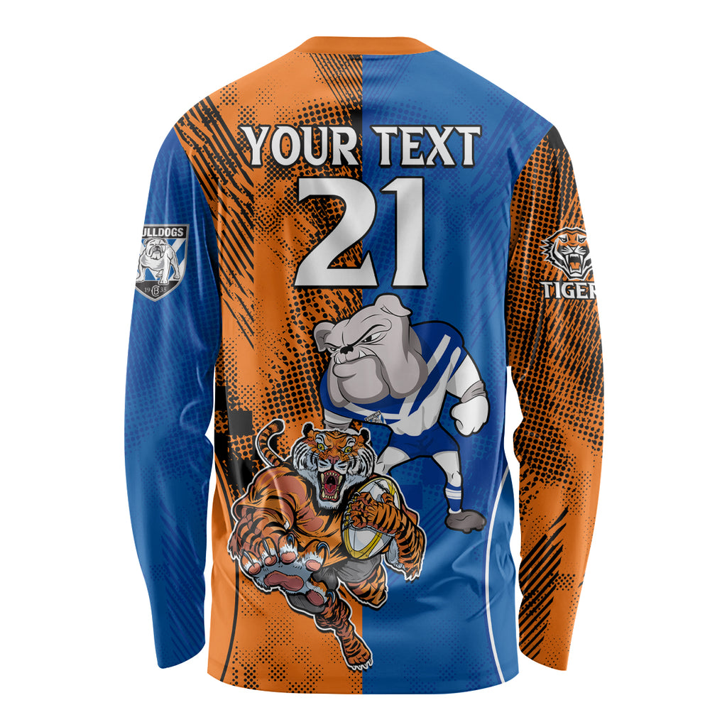 Custom Bulldogs and Tigers Long Sleeve Shirt Rugby Mascot With Sporty Style