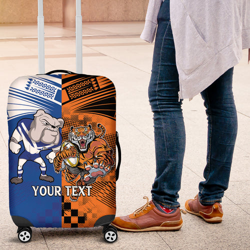 Custom Bulldogs and Tigers Luggage Cover Rugby Mascot With Sporty Style