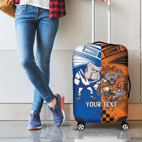 Custom Bulldogs and Tigers Luggage Cover Rugby Mascot With Sporty Style