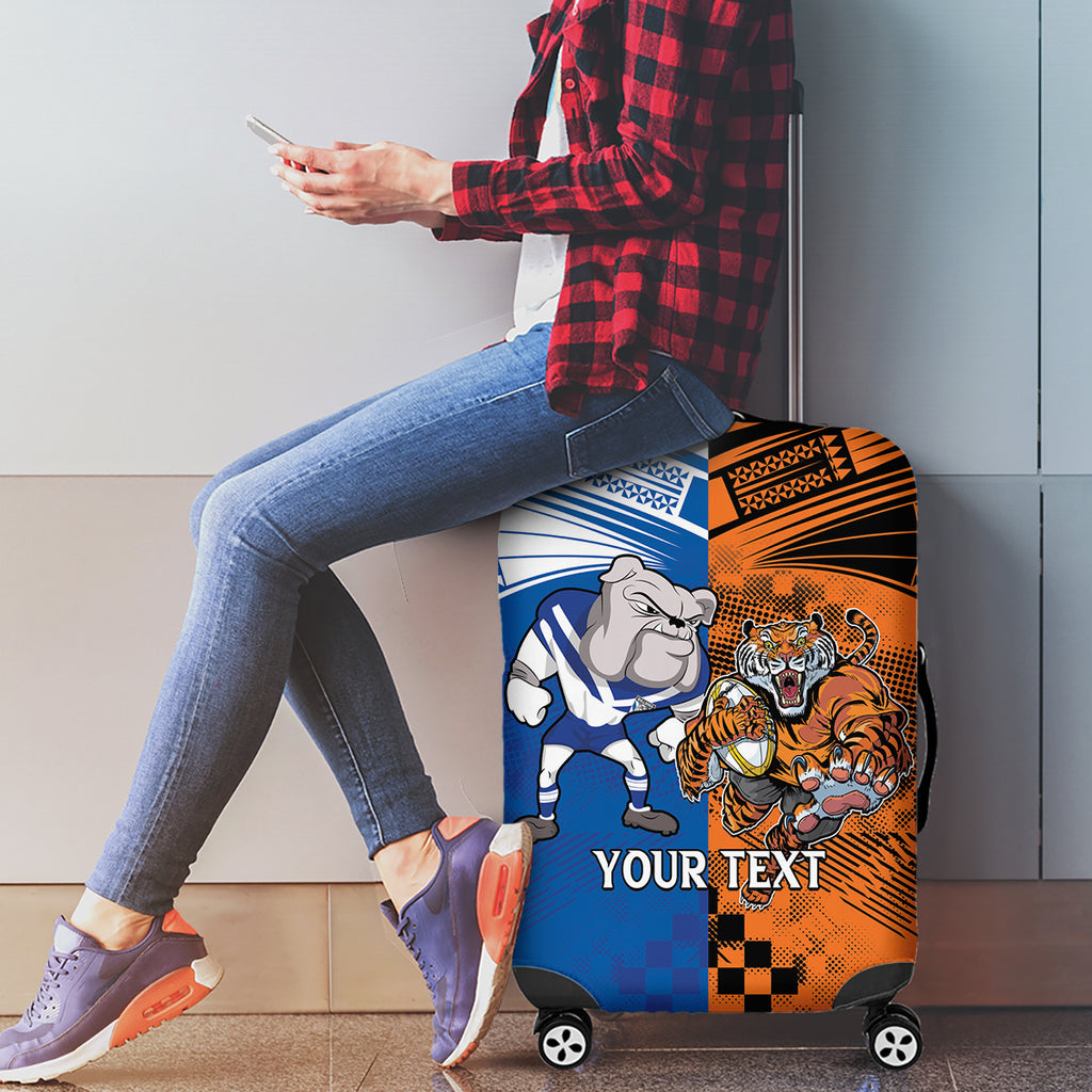 Custom Bulldogs and Tigers Luggage Cover Rugby Mascot With Sporty Style