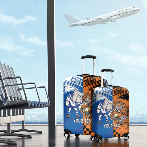 Custom Bulldogs and Tigers Luggage Cover Rugby Mascot With Sporty Style