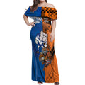 Custom Bulldogs and Tigers Off Shoulder Maxi Dress Rugby Mascot With Sporty Style