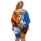 Custom Bulldogs and Tigers Off Shoulder Short Dress Rugby Mascot With Sporty Style
