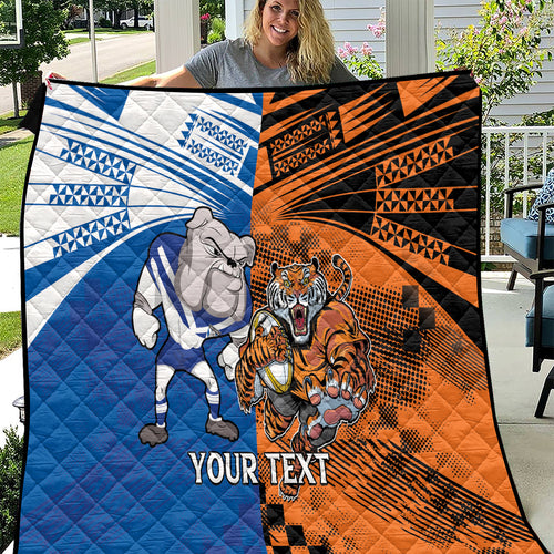 Custom Bulldogs and Tigers Quilt Rugby Mascot With Sporty Style