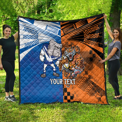Custom Bulldogs and Tigers Quilt Rugby Mascot With Sporty Style