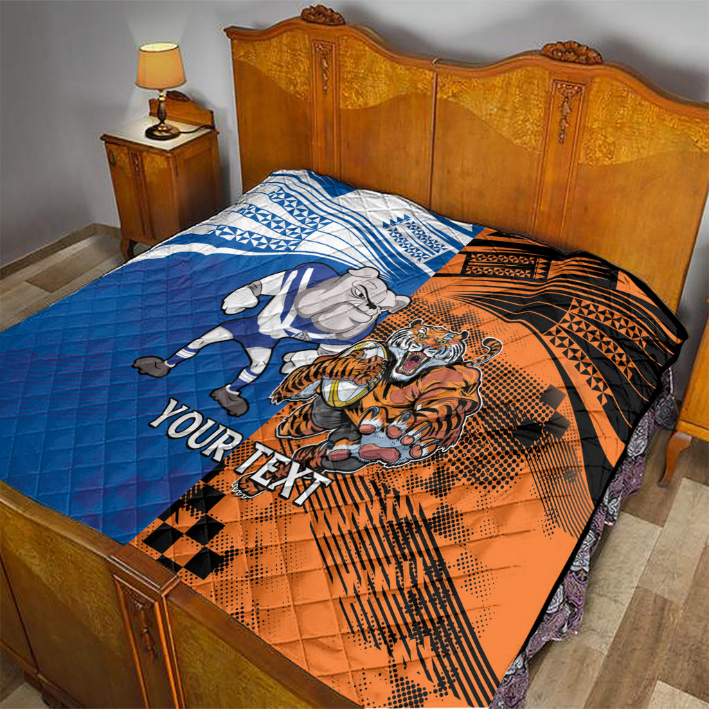 Custom Bulldogs and Tigers Quilt Rugby Mascot With Sporty Style