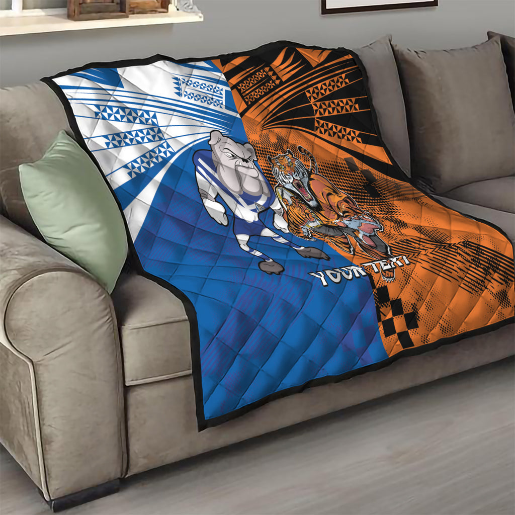 Custom Bulldogs and Tigers Quilt Rugby Mascot With Sporty Style
