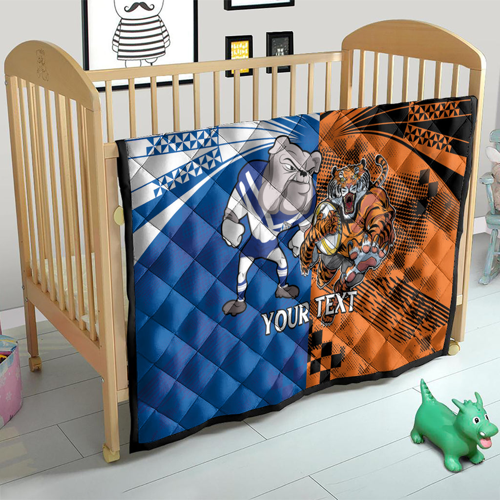 Custom Bulldogs and Tigers Quilt Rugby Mascot With Sporty Style