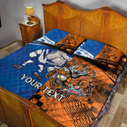 Custom Bulldogs and Tigers Quilt Bed Set Rugby Mascot With Sporty Style
