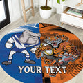 Custom Bulldogs and Tigers Round Carpet Rugby Mascot With Sporty Style