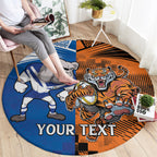 Custom Bulldogs and Tigers Round Carpet Rugby Mascot With Sporty Style