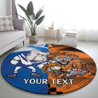 Custom Bulldogs and Tigers Round Carpet Rugby Mascot With Sporty Style