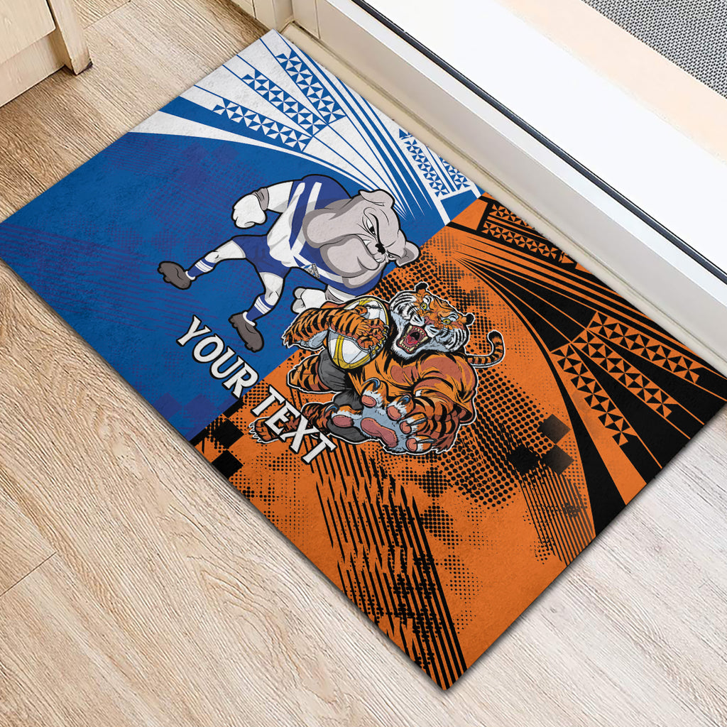 Custom Bulldogs and Tigers Rubber Doormat Rugby Mascot With Sporty Style