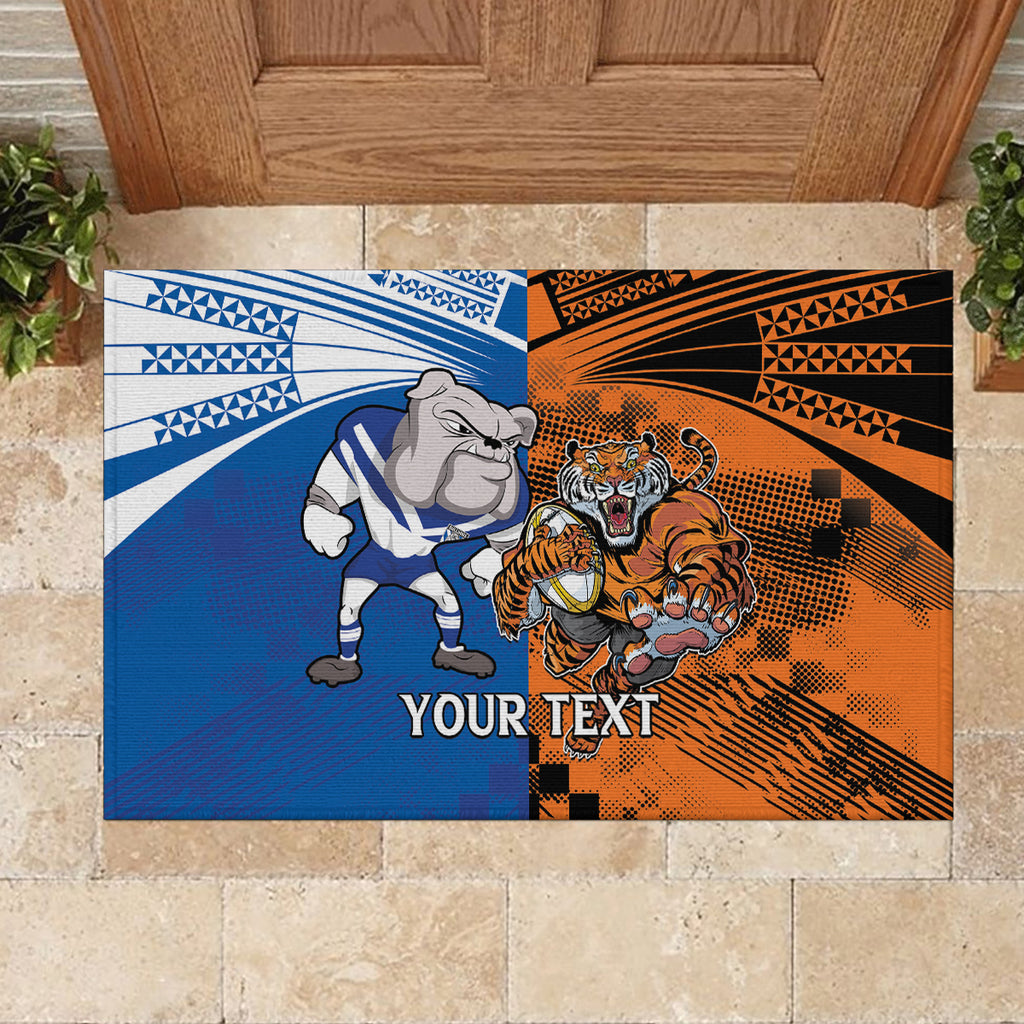 Custom Bulldogs and Tigers Rubber Doormat Rugby Mascot With Sporty Style