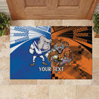 Custom Bulldogs and Tigers Rubber Doormat Rugby Mascot With Sporty Style