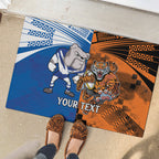 Custom Bulldogs and Tigers Rubber Doormat Rugby Mascot With Sporty Style