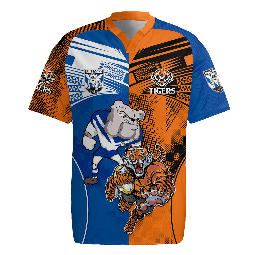 Custom Bulldogs and Tigers Rugby Jersey Rugby Mascot With Sporty Style