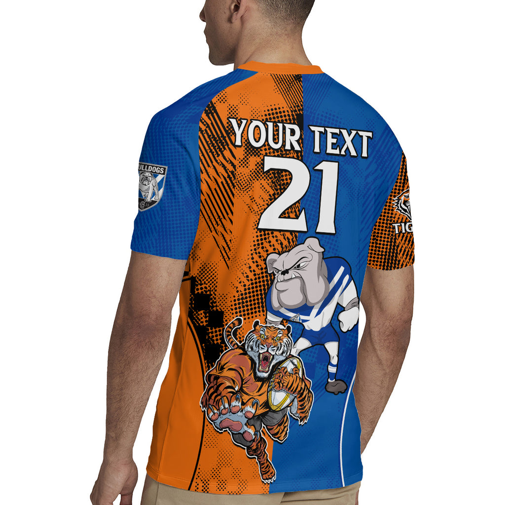 Custom Bulldogs and Tigers Rugby Jersey Rugby Mascot With Sporty Style