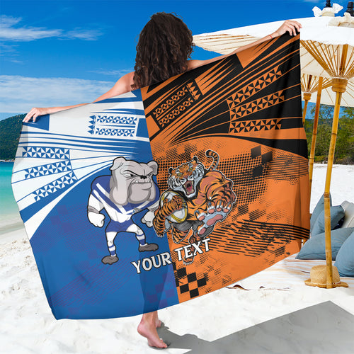 Custom Bulldogs and Tigers Sarong Rugby Mascot With Sporty Style