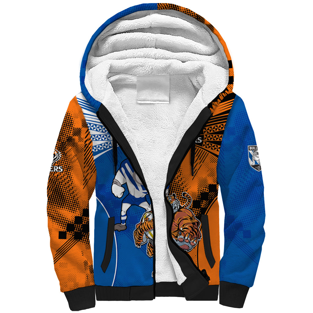 Custom Bulldogs and Tigers Sherpa Hoodie Rugby Mascot With Sporty Style