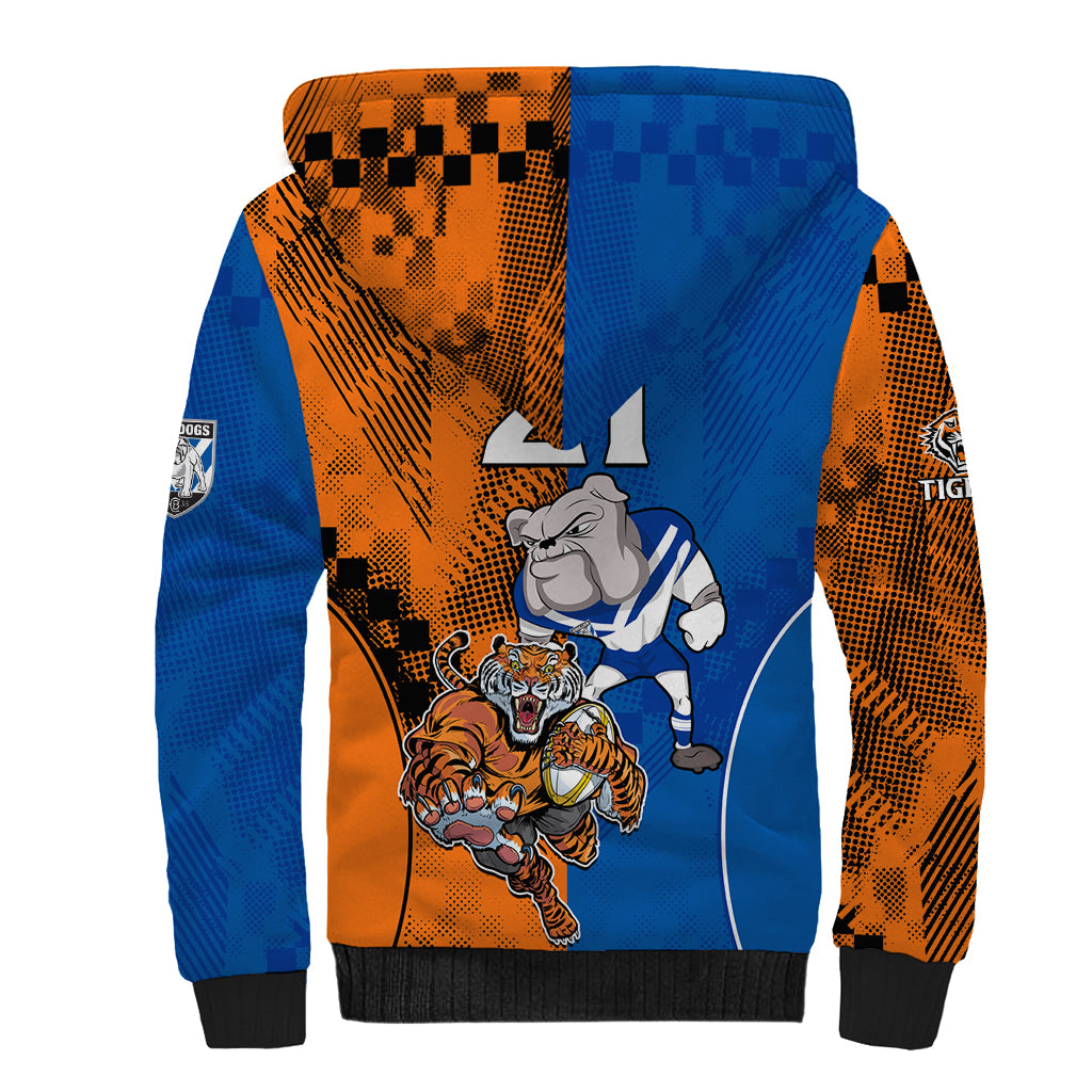Custom Bulldogs and Tigers Sherpa Hoodie Rugby Mascot With Sporty Style