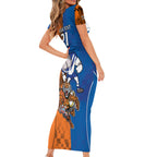 Custom Bulldogs and Tigers Short Sleeve Bodycon Dress Rugby Mascot With Sporty Style