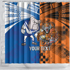 Custom Bulldogs and Tigers Shower Curtain Rugby Mascot With Sporty Style