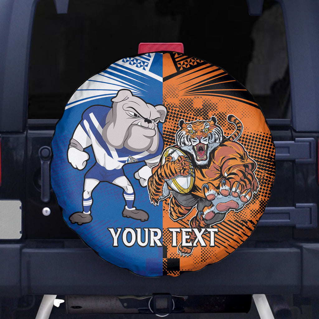 Custom Bulldogs and Tigers Spare Tire Cover Rugby Mascot With Sporty Style