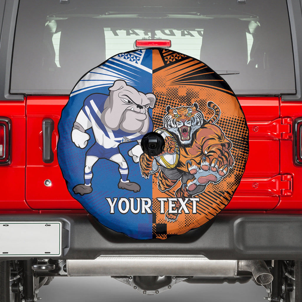 Custom Bulldogs and Tigers Spare Tire Cover Rugby Mascot With Sporty Style