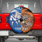 Custom Bulldogs and Tigers Spare Tire Cover Rugby Mascot With Sporty Style