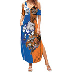Custom Bulldogs and Tigers Summer Maxi Dress Rugby Mascot With Sporty Style