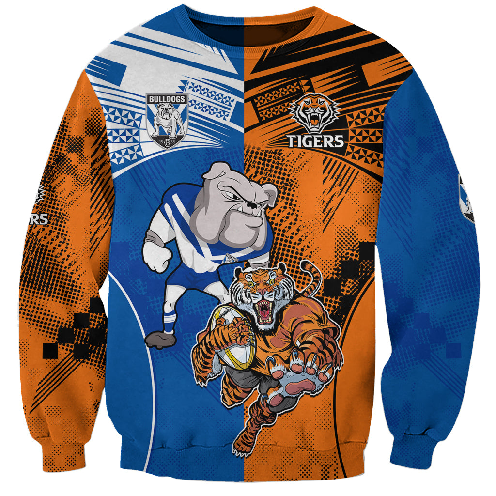 Custom Bulldogs and Tigers Sweatshirt Rugby Mascot With Sporty Style