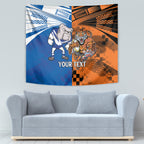 Custom Bulldogs and Tigers Tapestry Rugby Mascot With Sporty Style