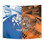 Custom Bulldogs and Tigers Tapestry Rugby Mascot With Sporty Style